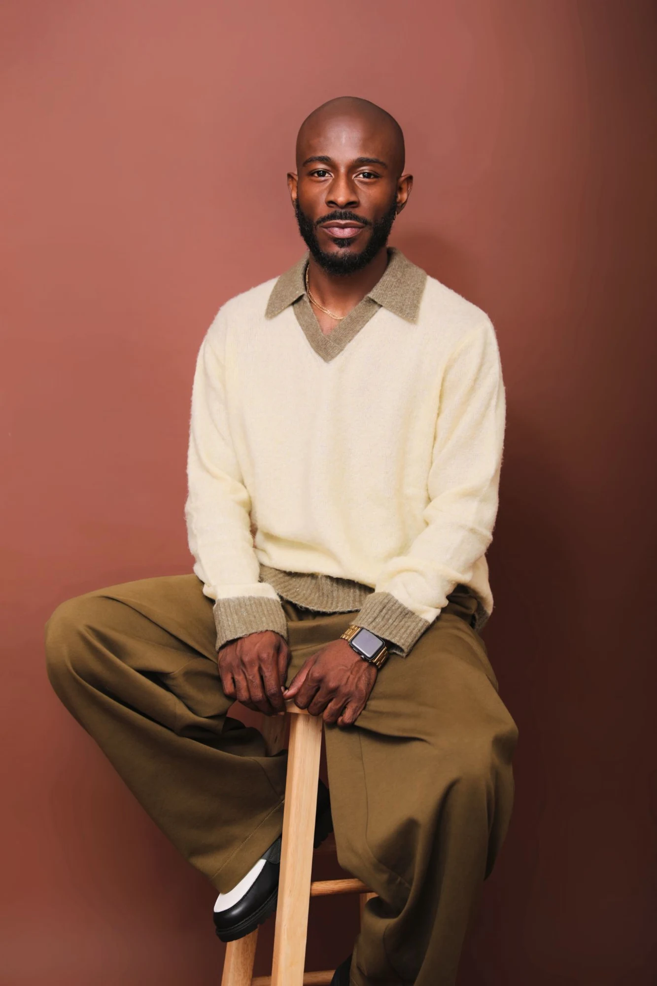 Timothy Jenkins seated for a studio portrait